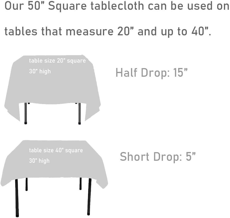 Partydelight Sequin Tablecloth, Christmas Tree Skirt, Sequin Table Overlay Square, 50''X50'', Baby Blue